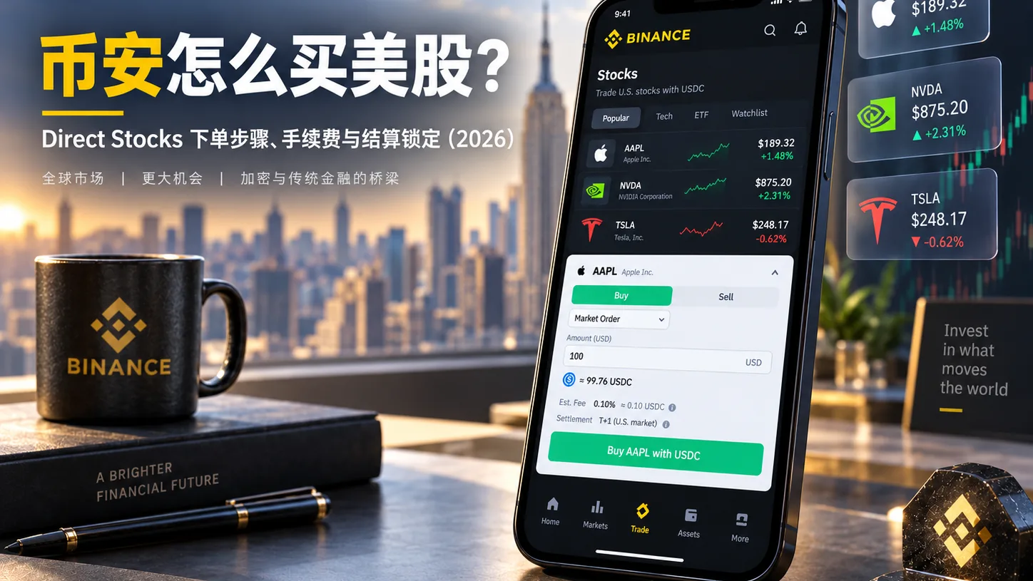 币安怎么买美股？Direct Stocks 下单步骤、手续费与结算锁定（2026）