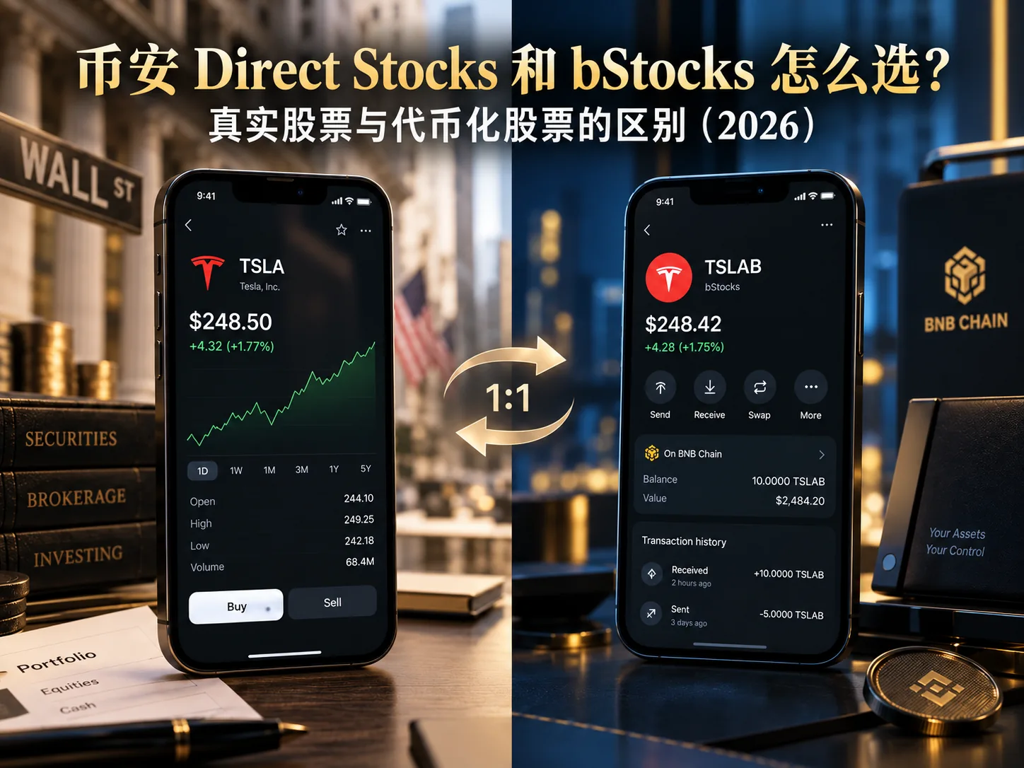 币安 Direct Stocks 与 bStocks 两个美股入口对比
