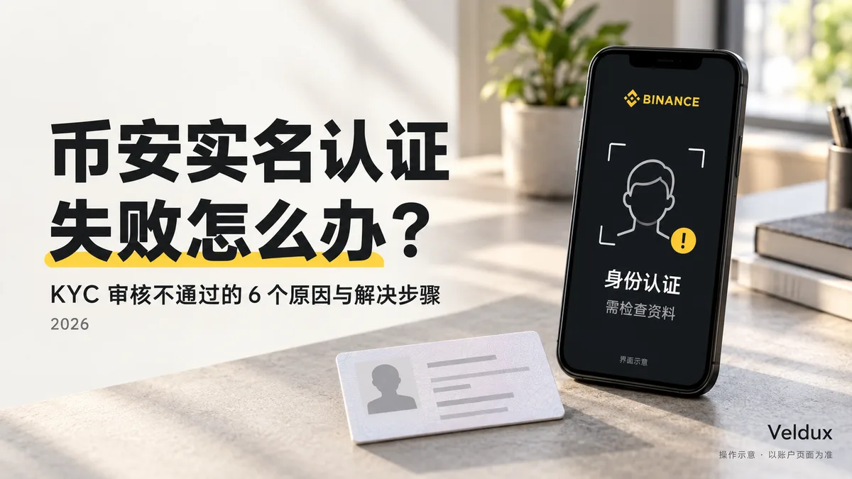 币安实名认证失败怎么办？KYC 审核不通过的 6 个原因与解决步骤（2026）