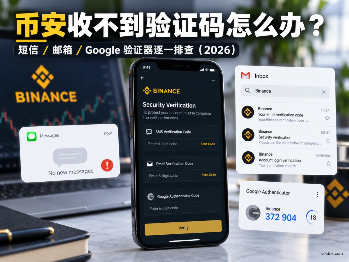 币安收不到验证码怎么办？短信 / 邮箱 / Google 验证器逐一排查（2026）